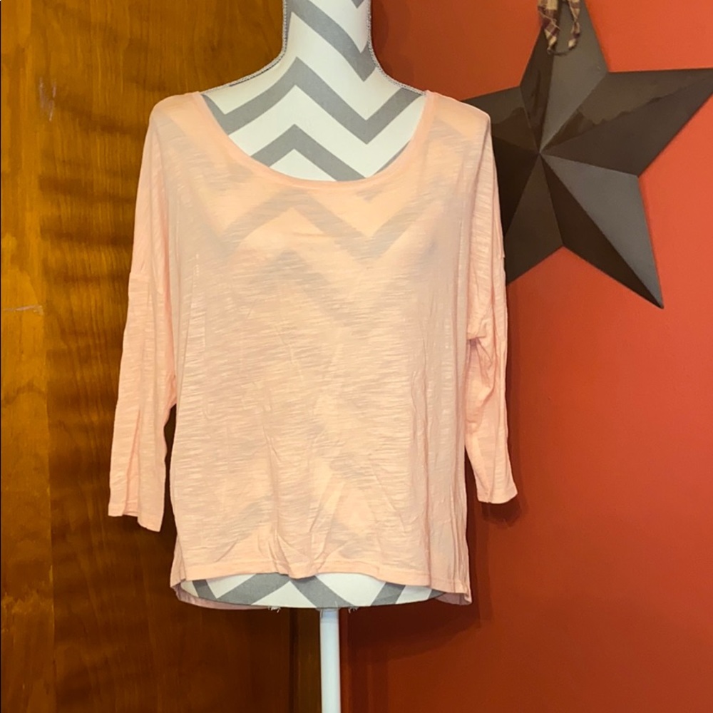 Peach Quarter Sleeve American Eagle Top